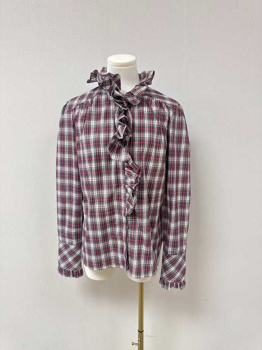 Cara Cara Plaid Ruffle Blouse