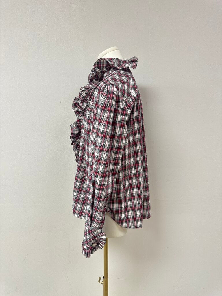 Cara Cara Plaid Ruffle Blouse