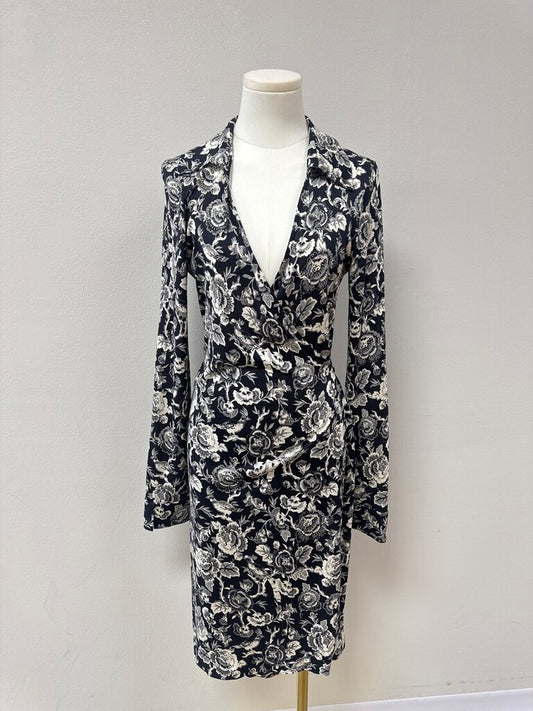Diane von Furstenberg Floral Silk Wrap Dress