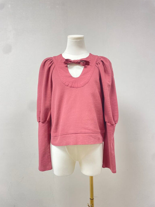Ulla Johnson Tie Front Puff Sleeve Sweatshirt