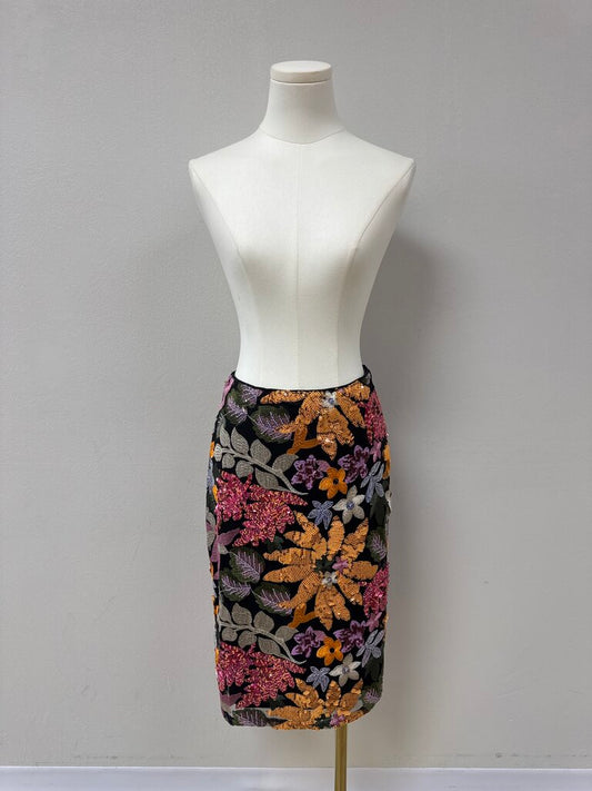 Fate Sequin Floral Skirt