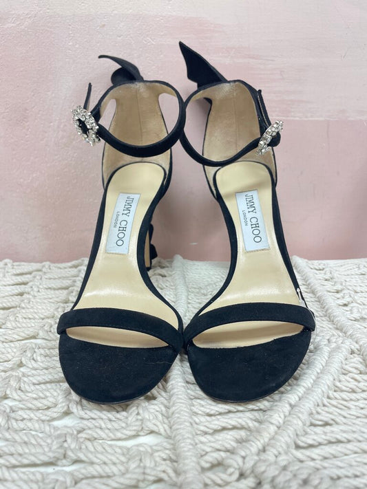 Jimmy Choo Black Suede Pleated Pump