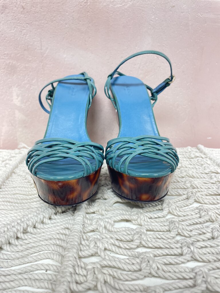 Gucci Green Tortoise Platform Sandal (As Is)