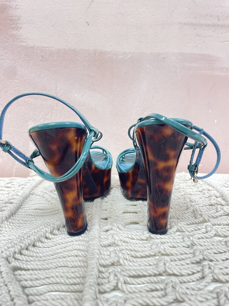 Gucci Green Tortoise Platform Sandal (As Is)