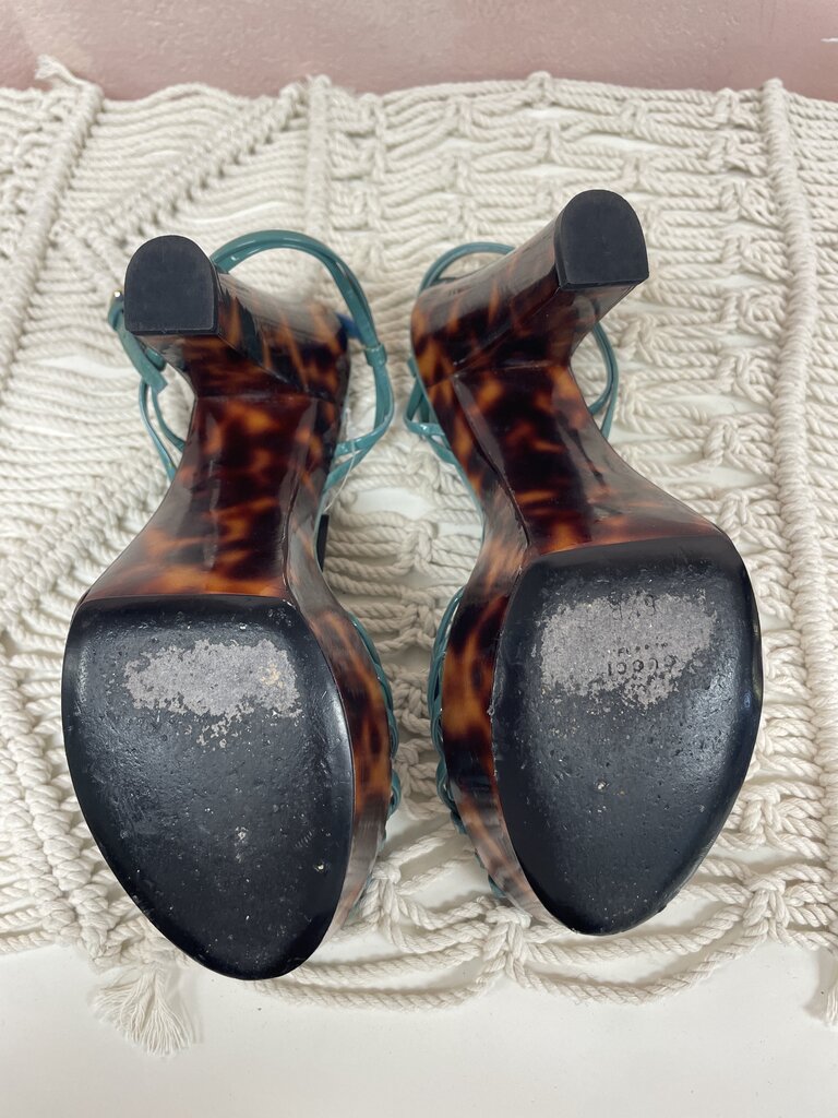 Gucci Green Tortoise Platform Sandal (As Is)
