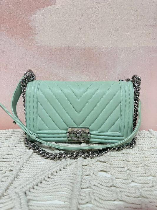 Chanel Medium Chevron Boy Bag (As Is)