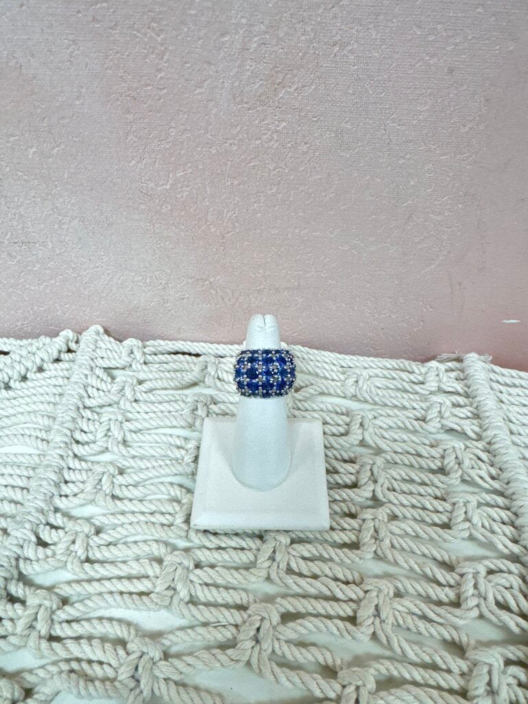 Ross Simons Simulated Tanzanite and Silver Cocktail Ring