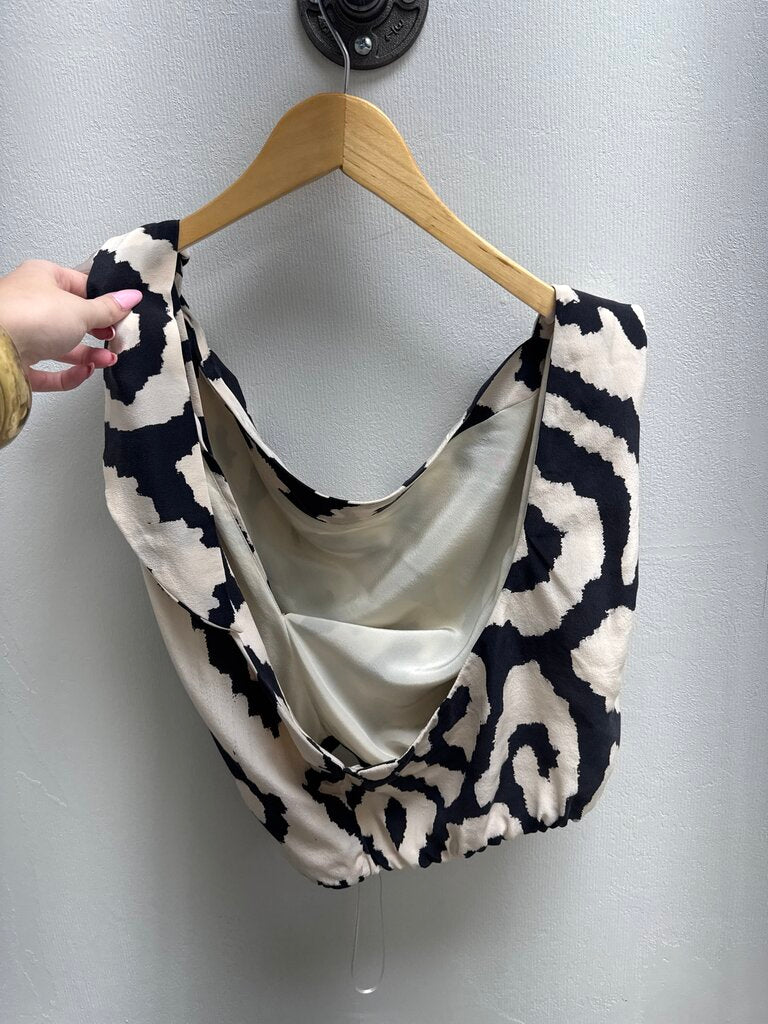 Johanna Ortiz Black and Cream Halter Top