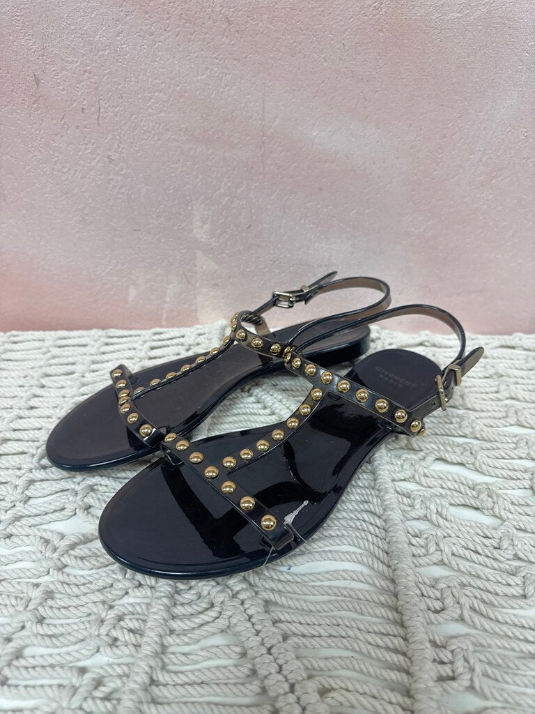 Givenchy Black Rubber Stud Sandal