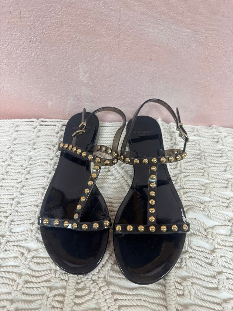 Givenchy Black Rubber Stud Sandal