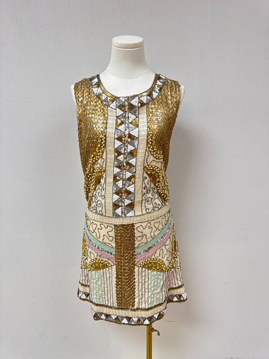Free Bird Beaded Belted Dress NWT