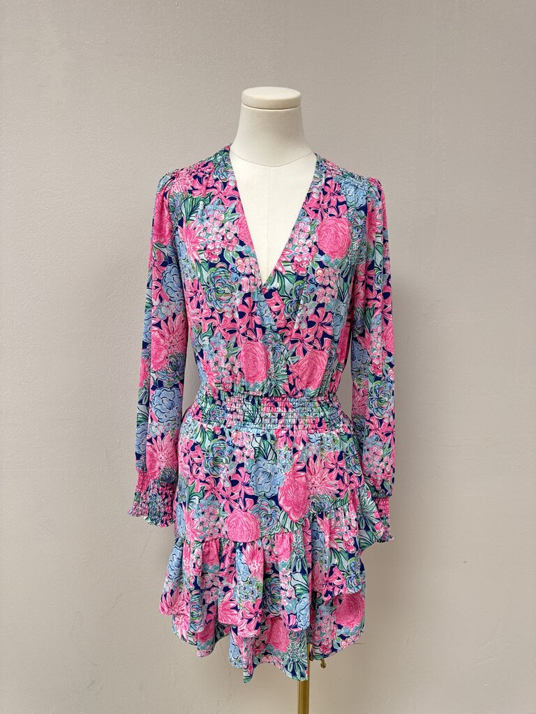 Lilly Pulitzer Pink Floral Ruffle Dress