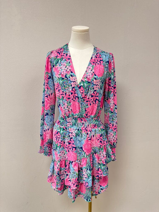 Lilly Pulitzer Pink Floral Ruffle Dress
