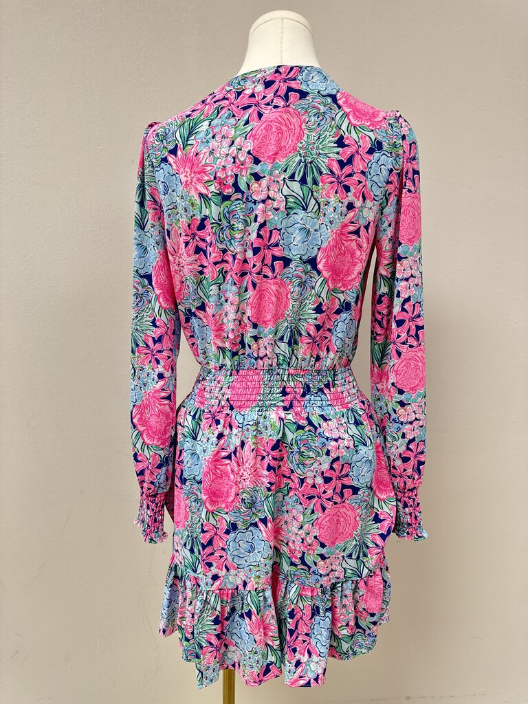 Lilly Pulitzer Pink Floral Ruffle Dress
