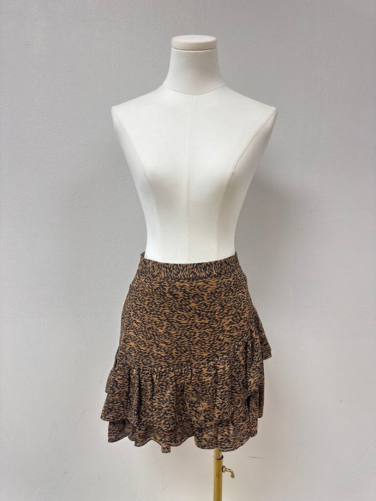 Ted Baker Animal Print Ruffle Mini Skirt