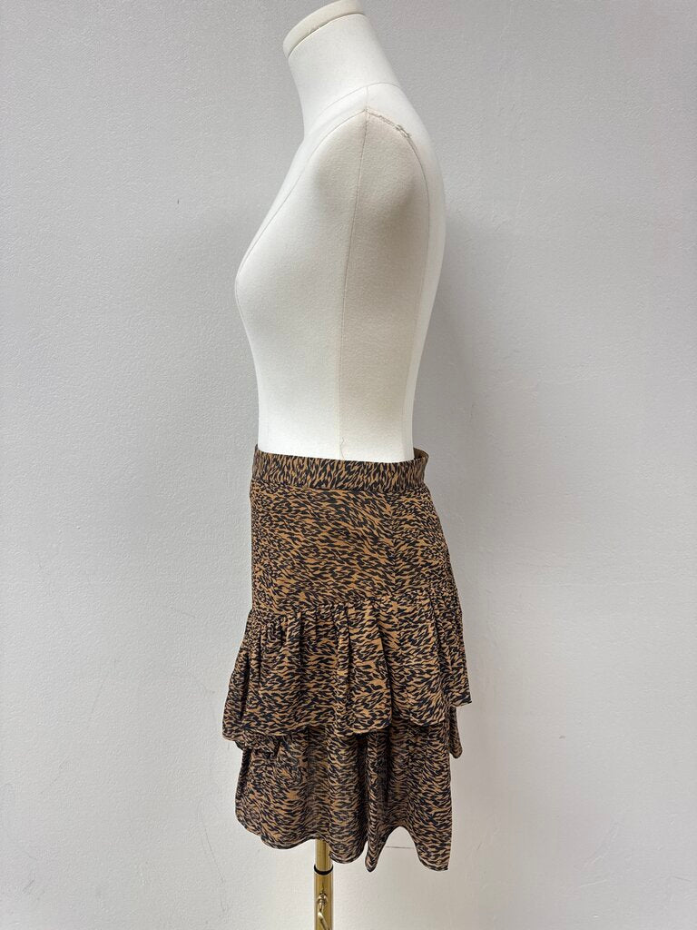 Ted Baker Animal Print Ruffle Mini Skirt