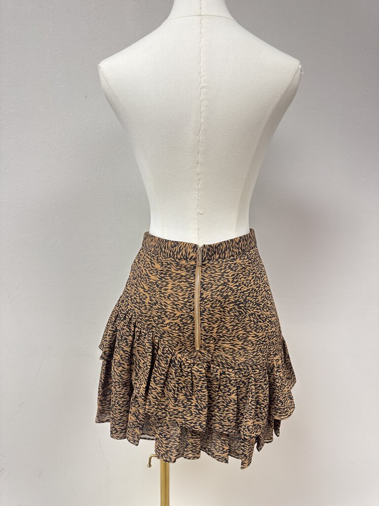 Ted Baker Animal Print Ruffle Mini Skirt