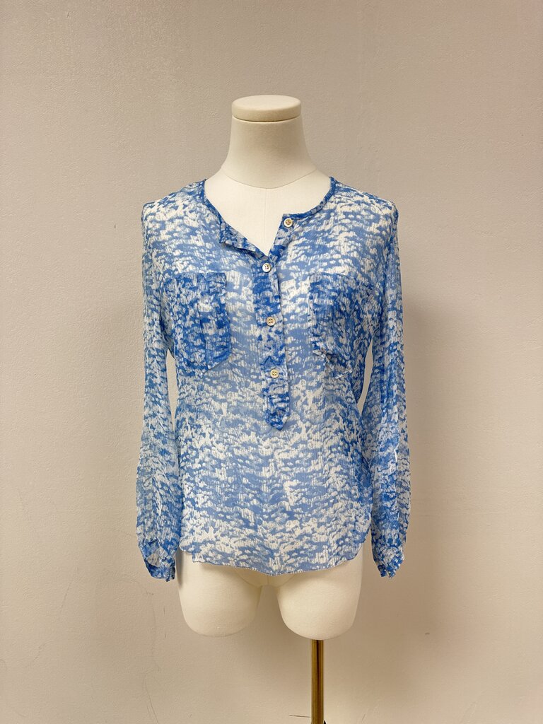 Isabel Marant Blue Cloud Print Blouse