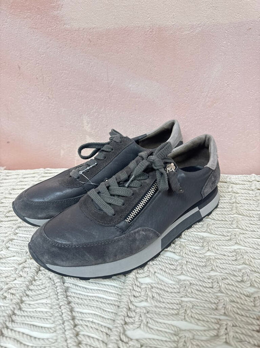 Paul Green Grey Leather and Suede Trainers