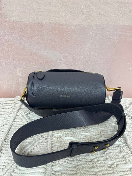 Burberry Grey Leather Barrel Crossbody