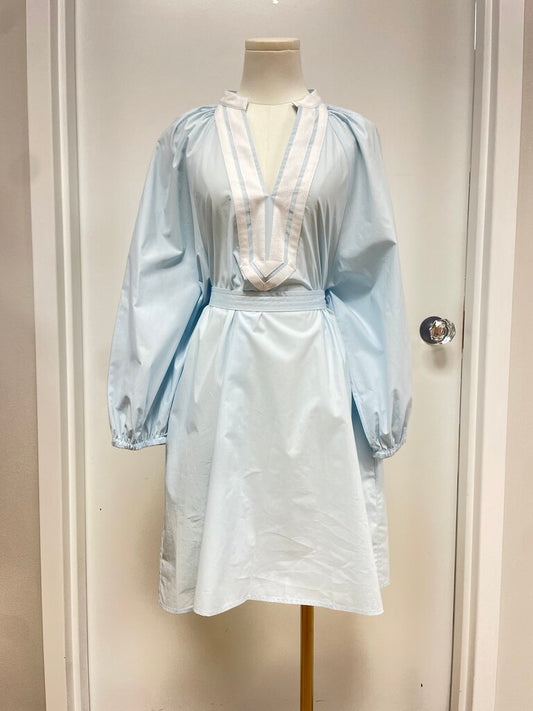 Tory Burch Sky Blue Balloon Sleeve Tunic Dress NWT