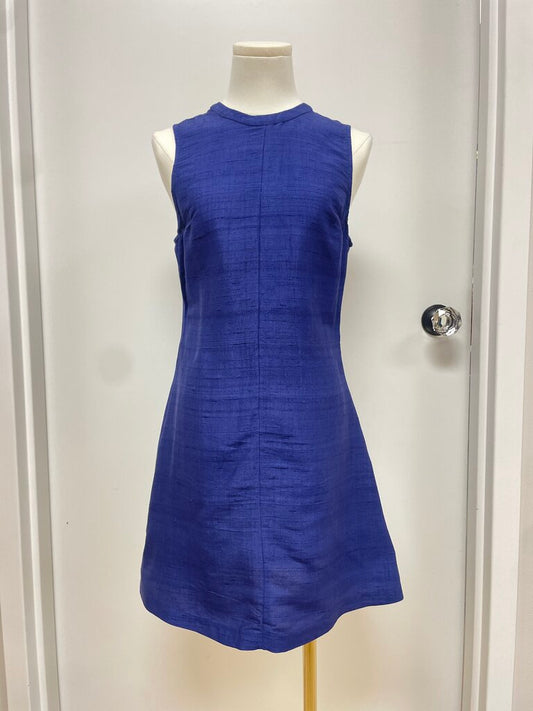 Julia Amory Blue Silk Sheath Dress