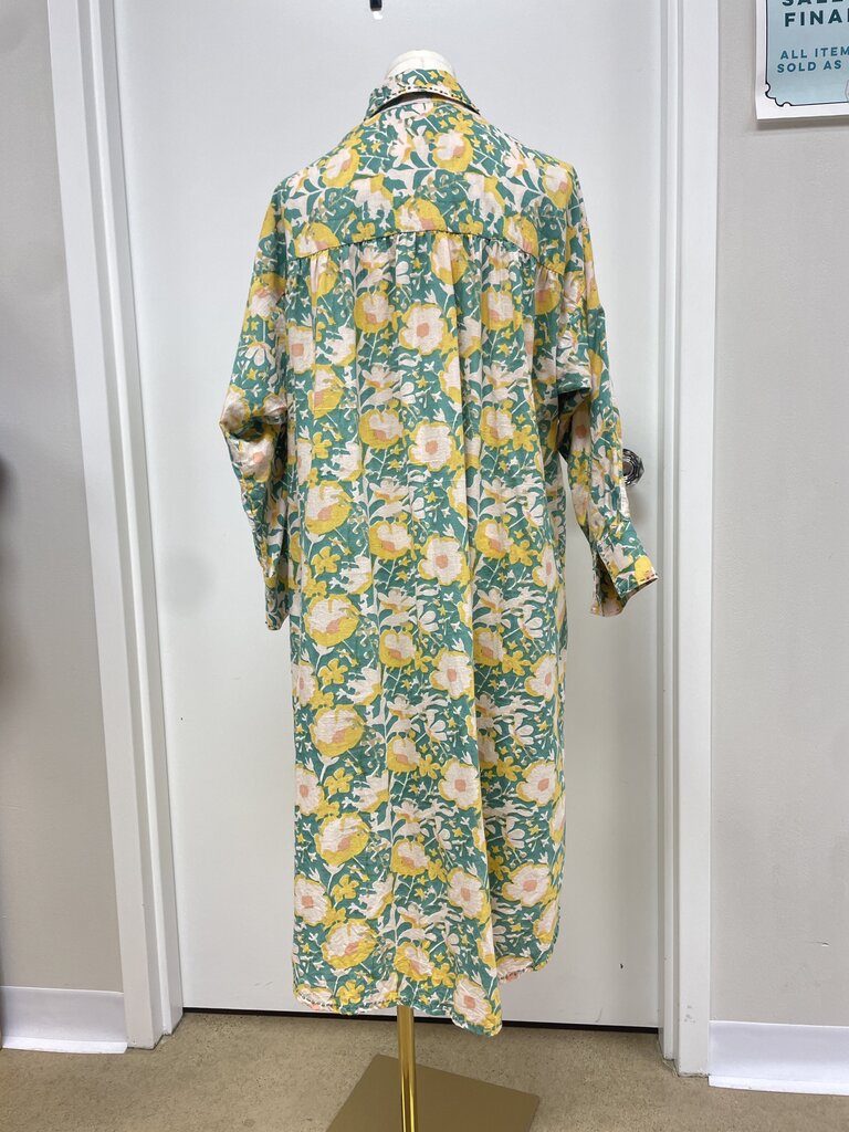 Mirth Yellow Floral Button Up Dress