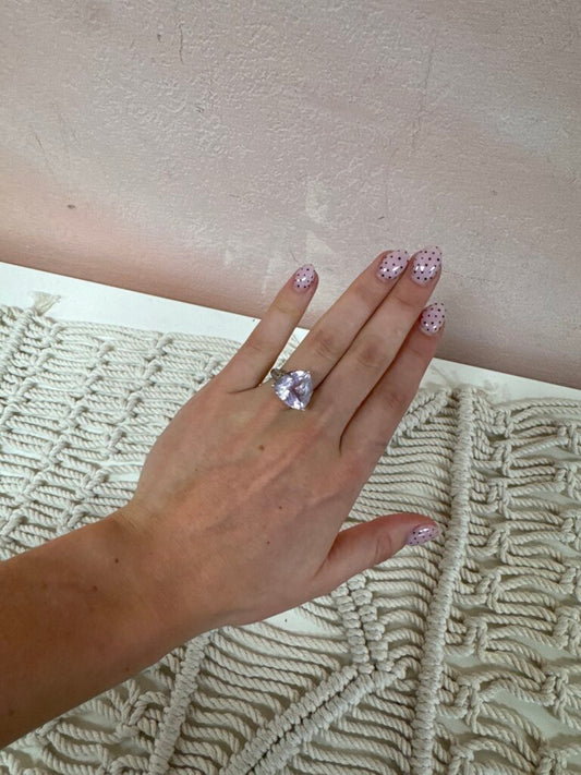 Ross Simons Silver Tanzanite and Diamond Cocktail Ring