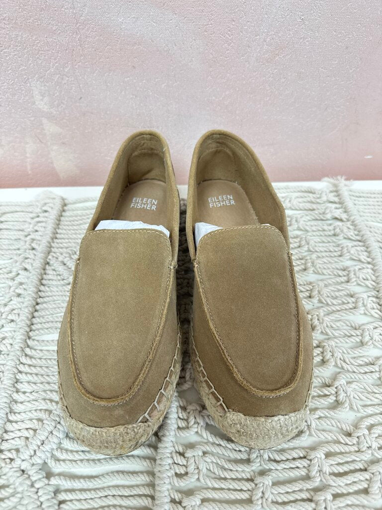 Eileen Fisher Tan Suede Espadrille Loafer