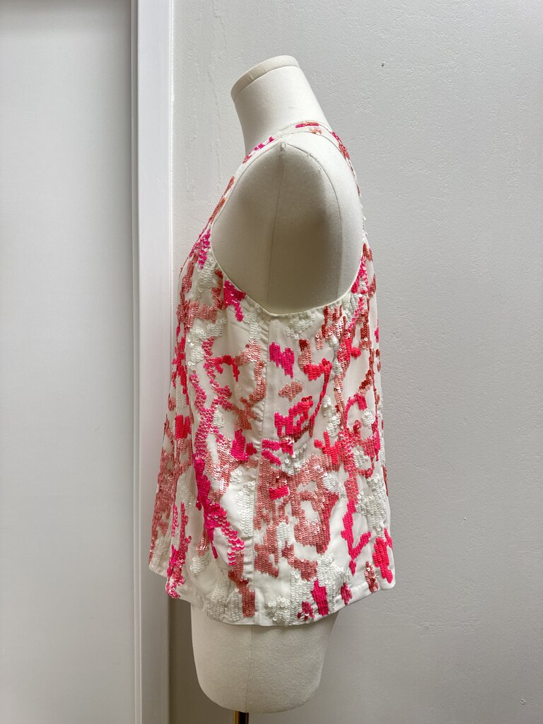 Parker Bright Pink Sequin Tank NWT