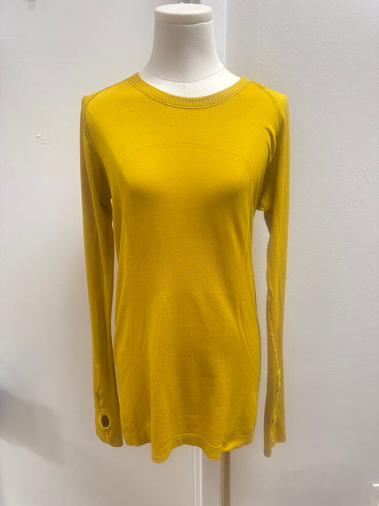 Lululemon Mustard Logo Long Sleeve Tee