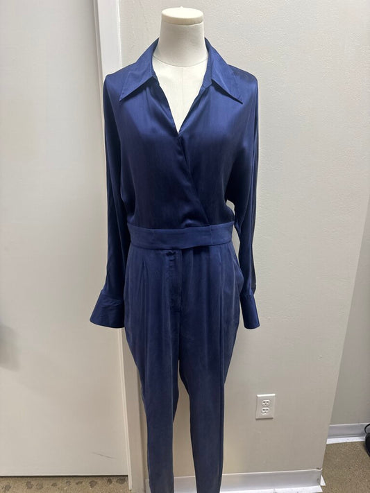 Equipment Navy Silk Jumpsuit