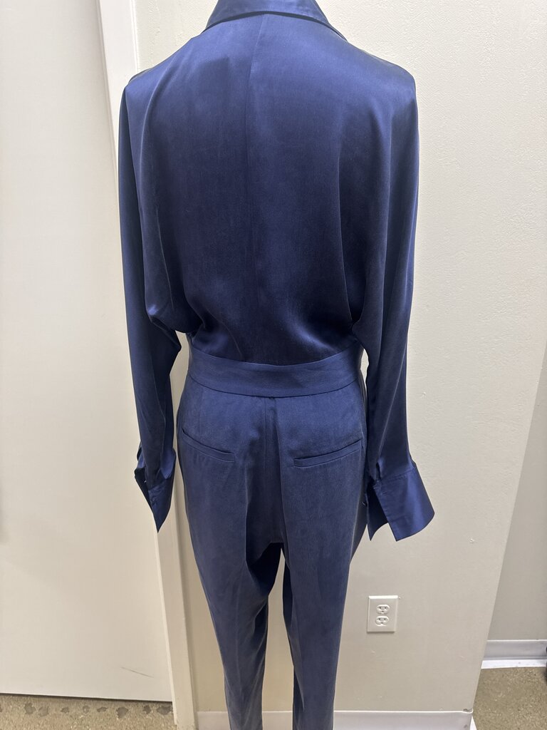 Equipment Navy Silk Jumpsuit
