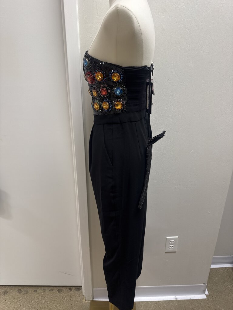 alice + olivia Black Jeweled Jumpsuit NWT