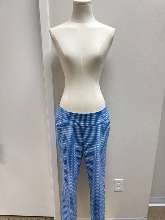 Lilly Pulitzer Blue Crinkle Gingham Athletic Pant
