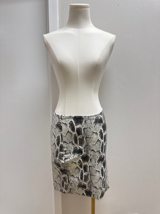 Commando Grey Faux Embossed Snake Print Mini Skirt NWT