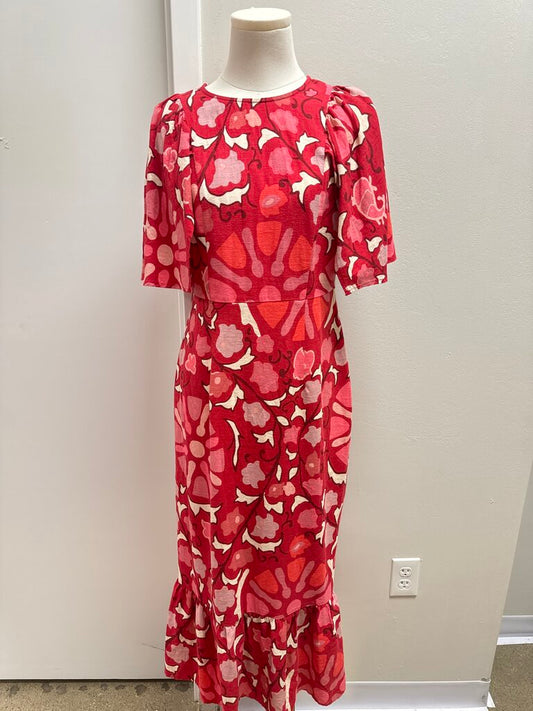 Rhode Red Floral Linen Maxi Dress