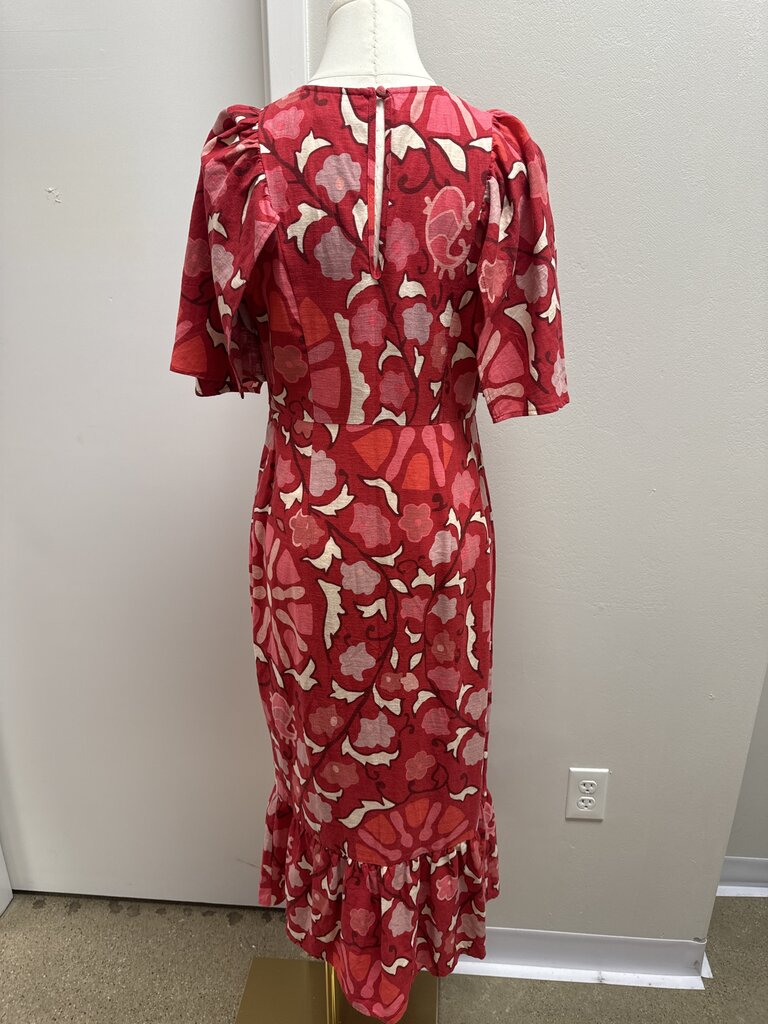 Rhode Red Floral Linen Maxi Dress
