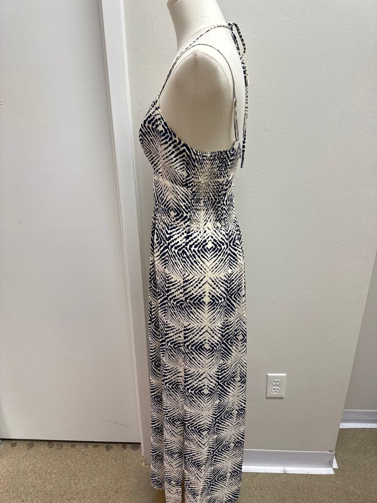 Amanda Uprichard Blue and White Printed Sundress
