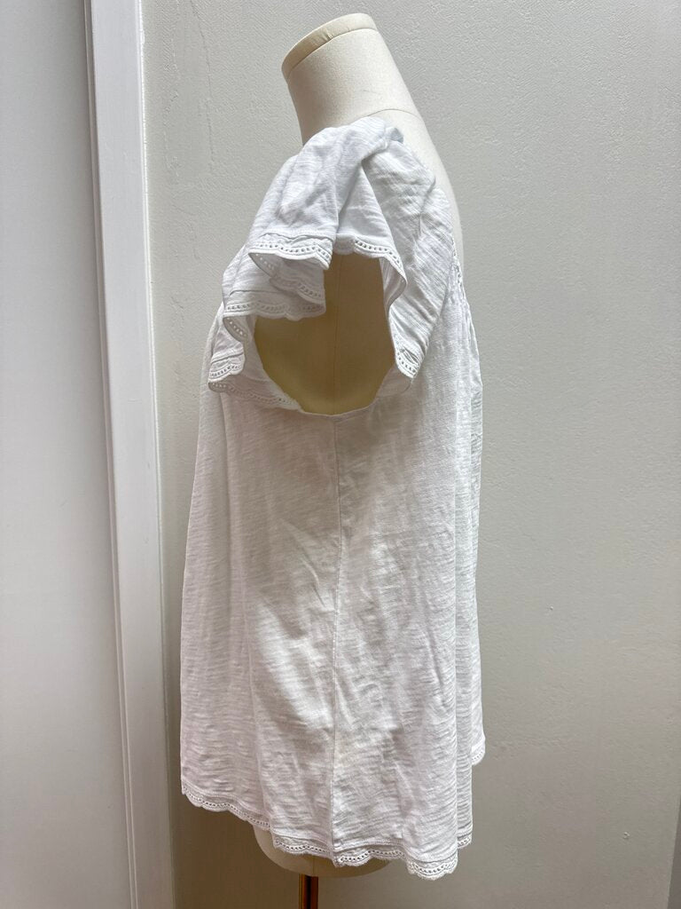 Dylan White Scallop Detail Top