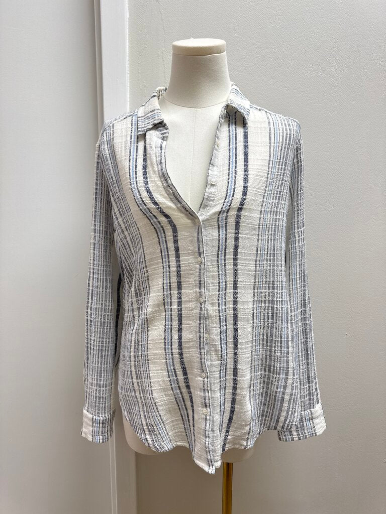 Xirena Blue and White Plaid Gauze Top
