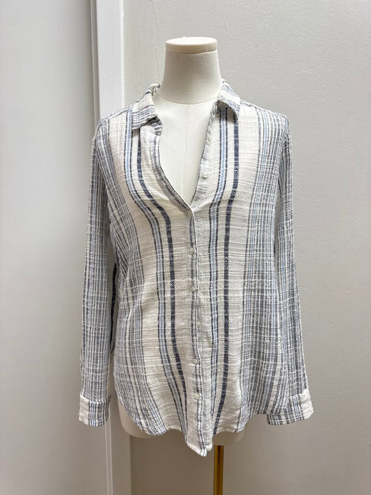Xirena Blue and White Plaid Gauze Top