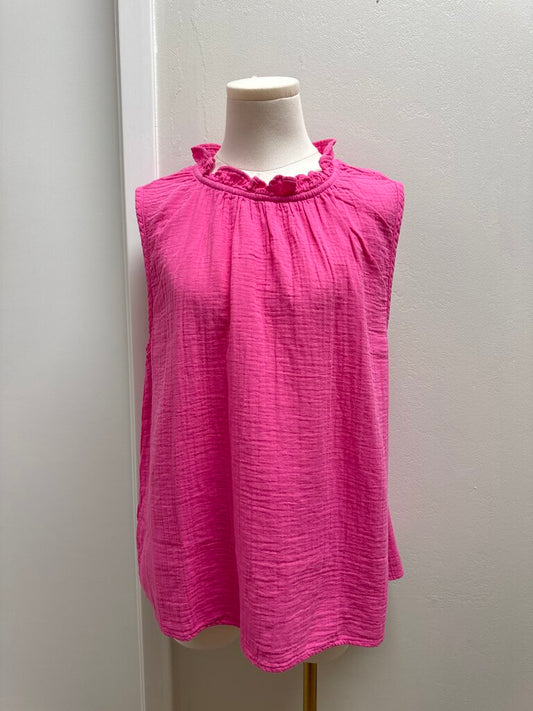 Dylan Pink Ruffle Gauze Top NWT