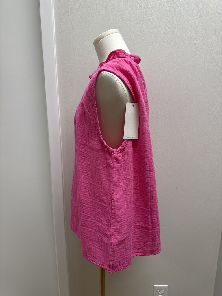 Dylan Pink Ruffle Gauze Top NWT