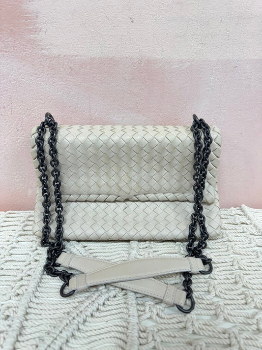 Bottega Beige Intrecciato Olimpia Shoulder Bag