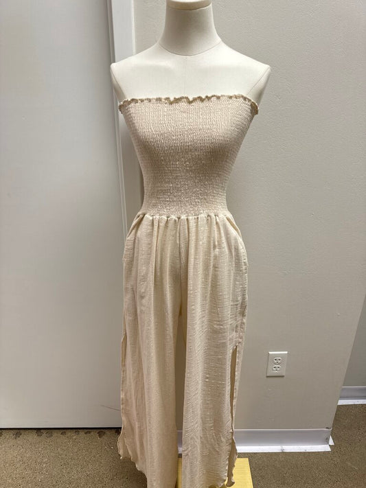 Peixoto Beige Smocked Jumpsuit NWT