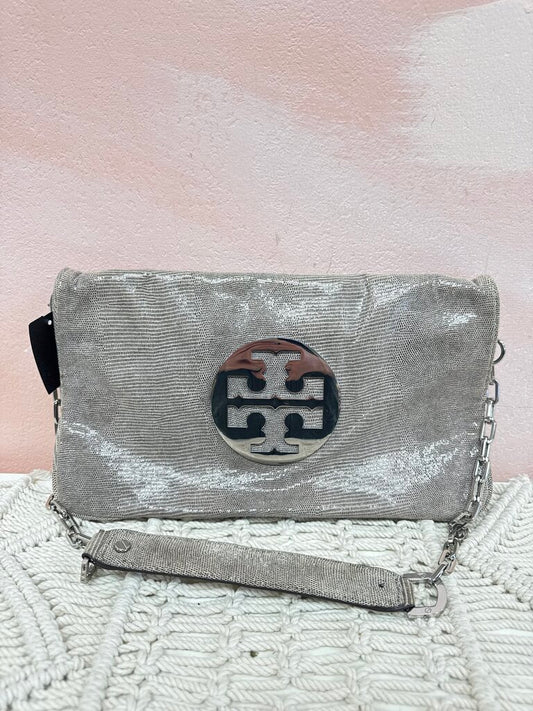 Tory Burch Tan Embossed Clutch