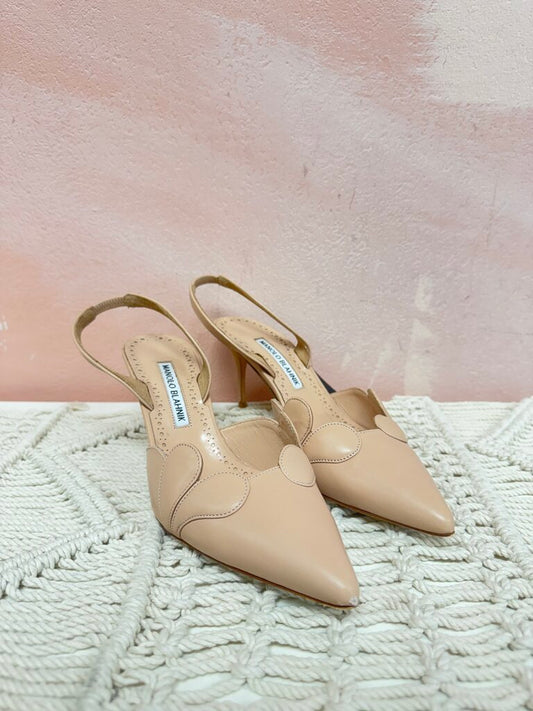 Manolo Nude Slingback Pump
