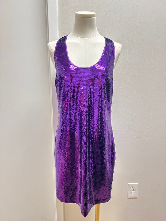 Tom Ford Purple Sequin and Tulle Tank Dress