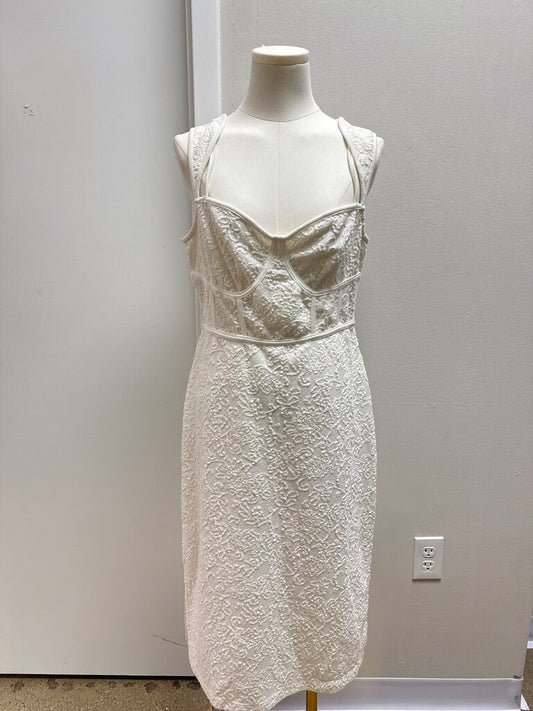 Anthropologie Ivory Knit Bustier Dress NWT